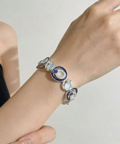 Beach Coffee Alloy Hollow Out Elasticity Bangle