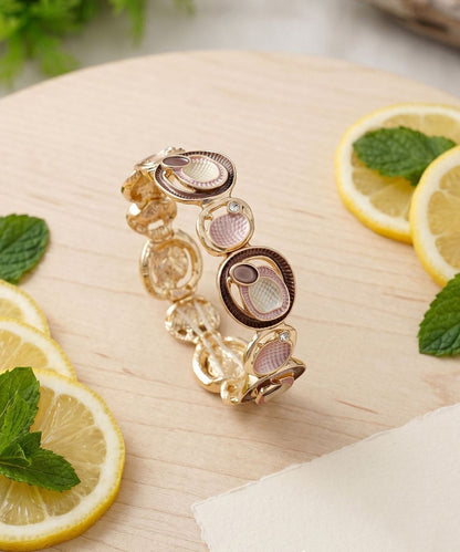 Beach Coffee Alloy Hollow Out Elasticity Bangle