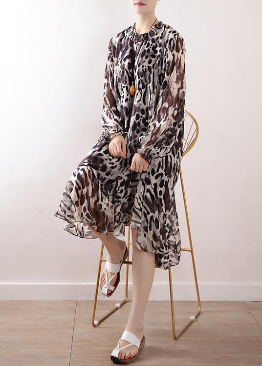 Beach Leopard chiffon Robes plus size Fashion Ideas A line skirts Love spring Dresses - SooLinen