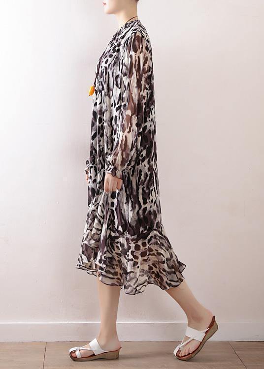 Beach Leopard chiffon Robes plus size Fashion Ideas A line skirts Love spring Dresses - SooLinen