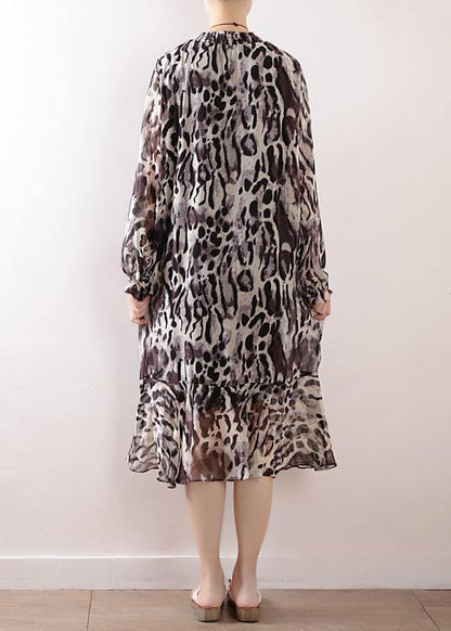 Beach Leopard chiffon Robes plus size Fashion Ideas A line skirts Love spring Dresses - SooLinen