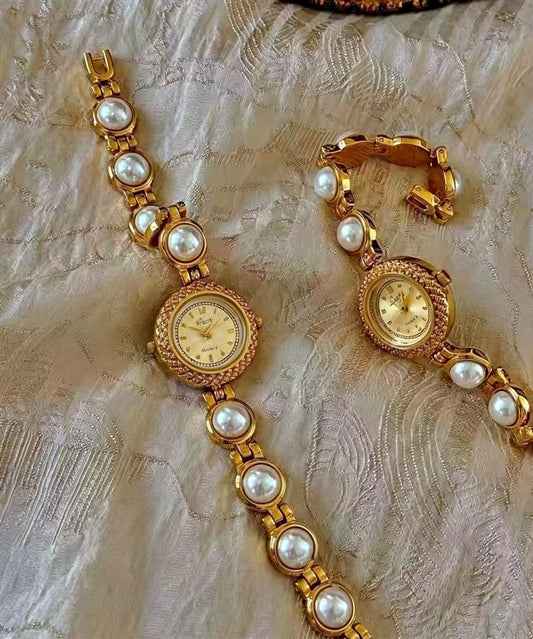 Beautiful Alloy Pearl Quartz Movement Watches