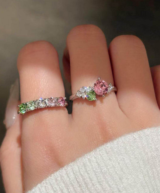 Beautiful Alloy Zircon Rings Two-Piece Set
