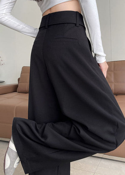 Beautiful Black Oversized Drawstring Cotton Harem Pants Fall