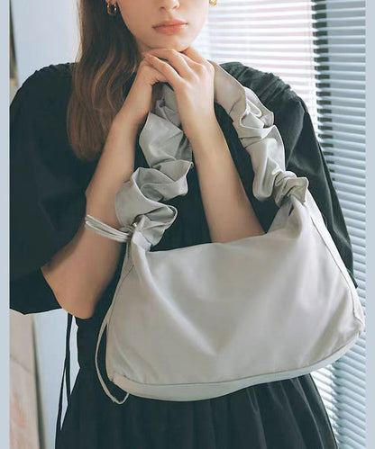Beautiful Black Wrinkled Nylon Shoulder Bag