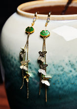 Load image into Gallery viewer, Beautiful Butterfly Tassels 14K Gold Long Drop Earrings