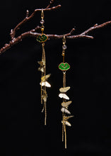 Load image into Gallery viewer, Beautiful Butterfly Tassels 14K Gold Long Drop Earrings