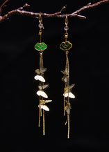 Load image into Gallery viewer, Beautiful Butterfly Tassels 14K Gold Long Drop Earrings