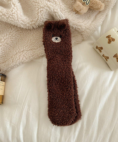 Beautiful Cartoon Fuzzy Fur Fluffy Thick Mid Calf Socks