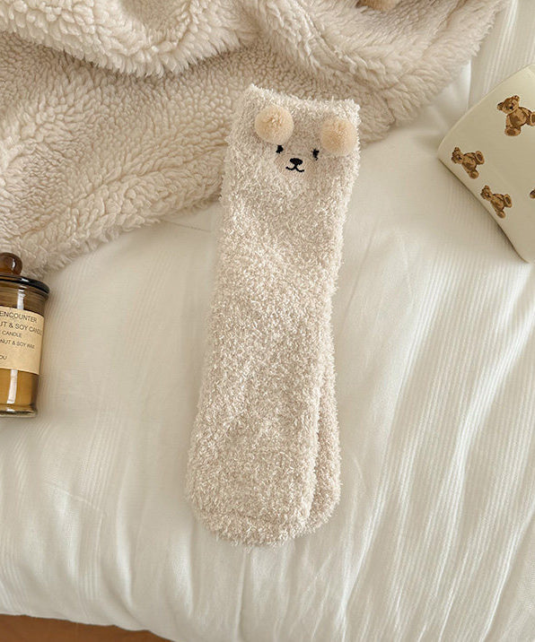 Beautiful Cartoon Fuzzy Fur Fluffy Thick Mid Calf Socks