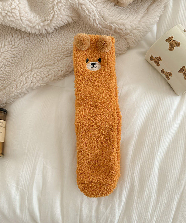 Beautiful Cartoon Fuzzy Fur Fluffy Thick Mid Calf Socks