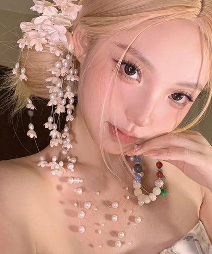 Beautiful Champagne Alloy Pearl Lily Of The Valley Tassel Hairpin