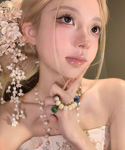 Beautiful Champagne Alloy Pearl Lily Of The Valley Tassel Hairpin