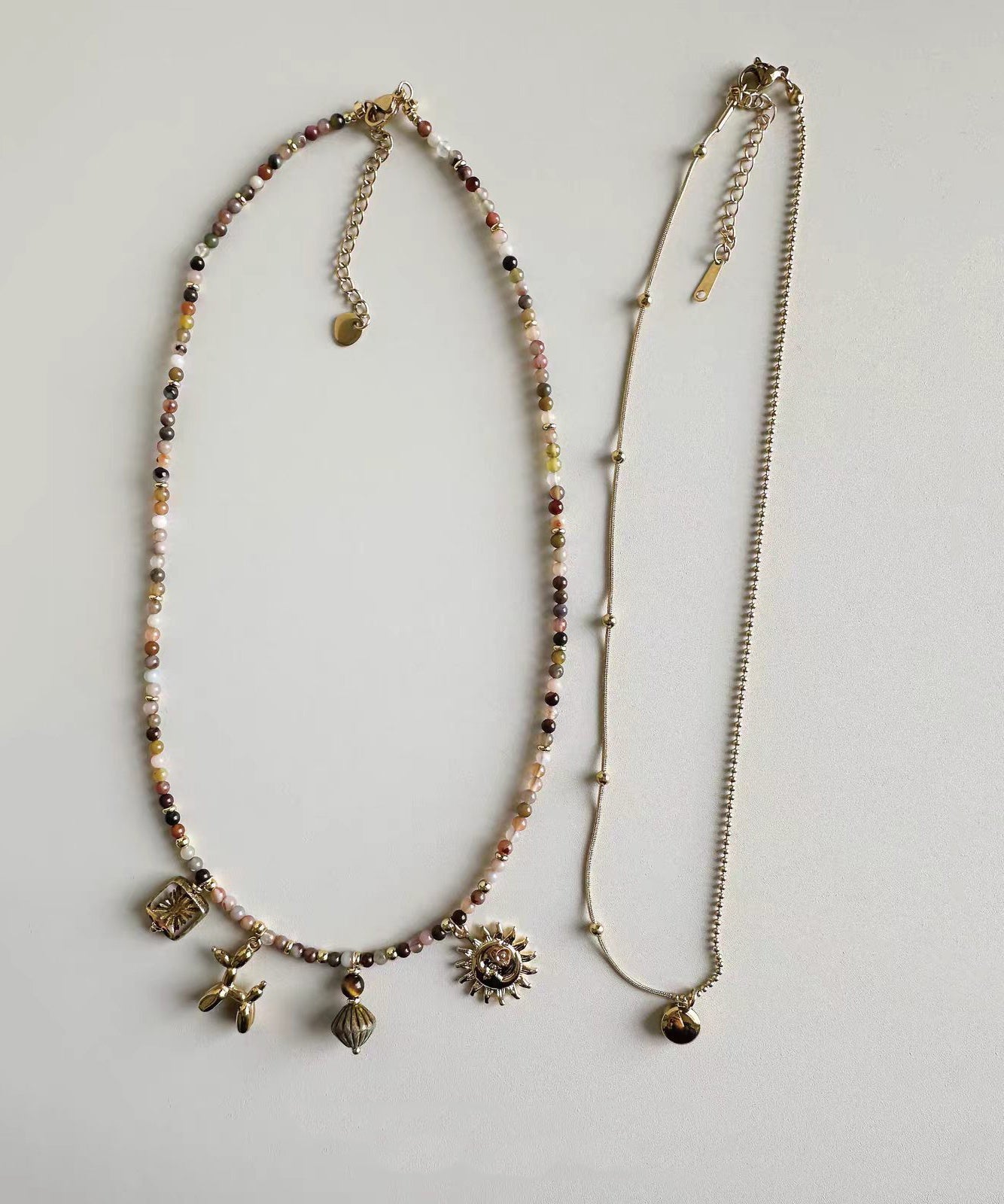 Beautiful Czech Glass Beading Pendant Choker Two Piece Set