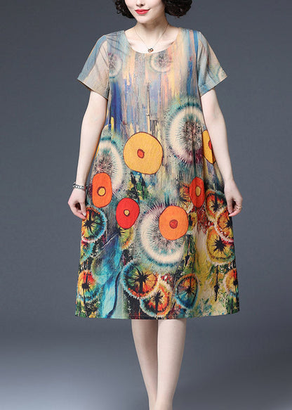 Beautiful Dot Print Pockets Cotton Dress Short Sleeve