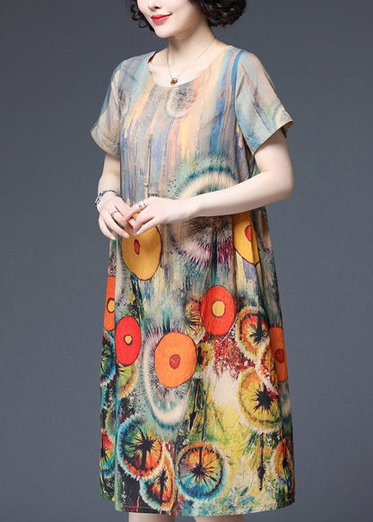 Beautiful Dot Print Pockets Cotton Dress Short Sleeve