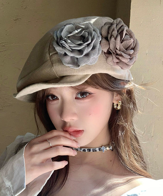 Beautiful Floral Cozy Cotton Beret Hat