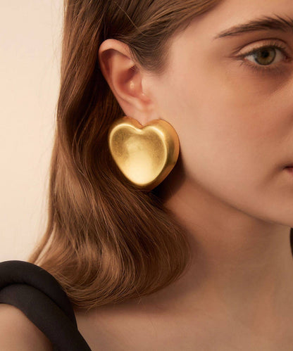 Beautiful Gold Love Oversize Alloy Stud Earrings