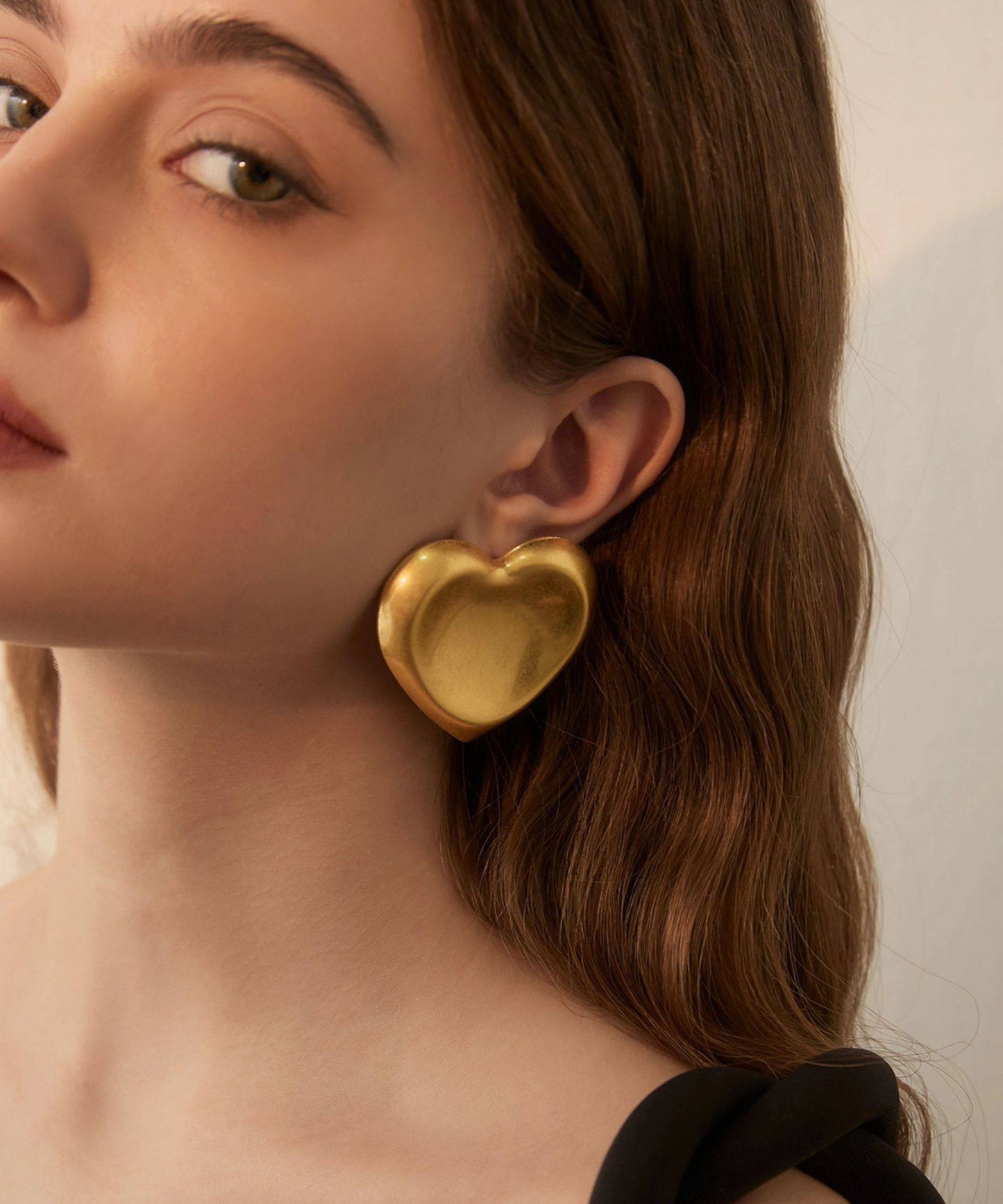 Beautiful Gold Love Oversize Alloy Stud Earrings