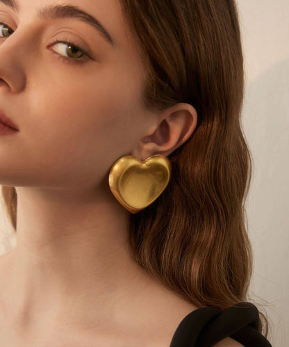 Beautiful Gold Love Oversize Alloy Stud Earrings