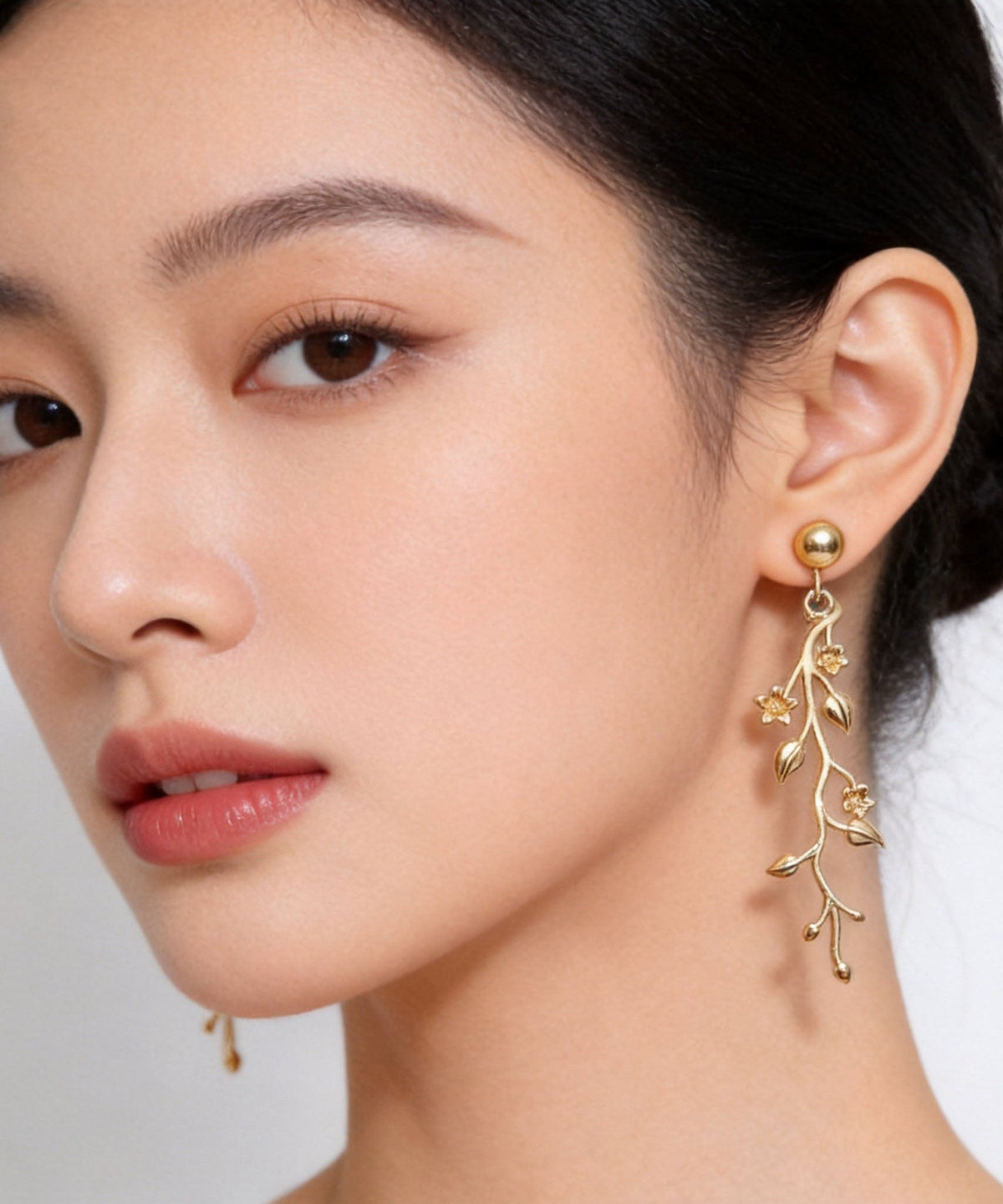 Beautiful Golden Branch Tassel Metal Drop Earrings