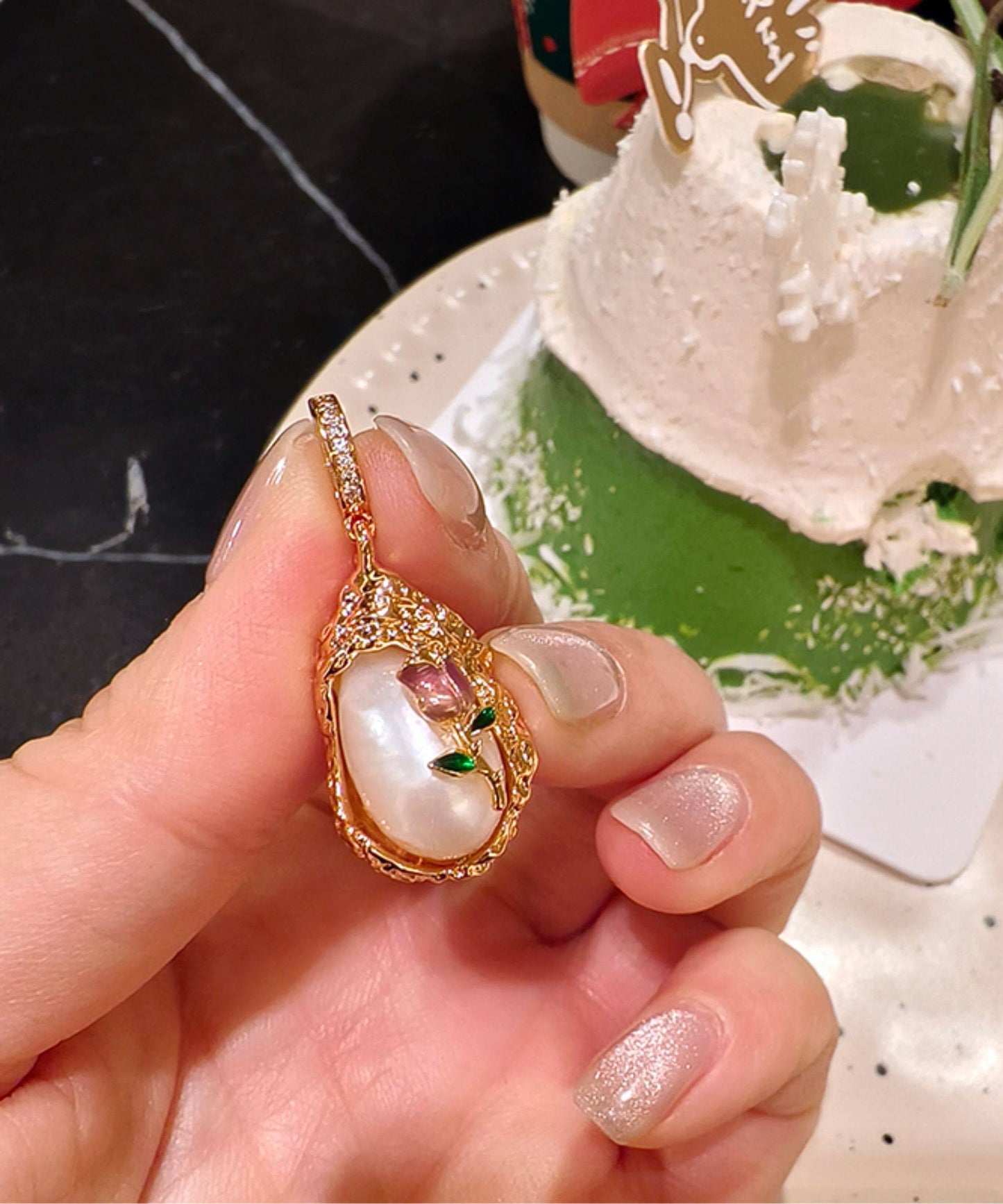 Beautiful Golden Tulip Metal Monet's Garden Pendant Necklace