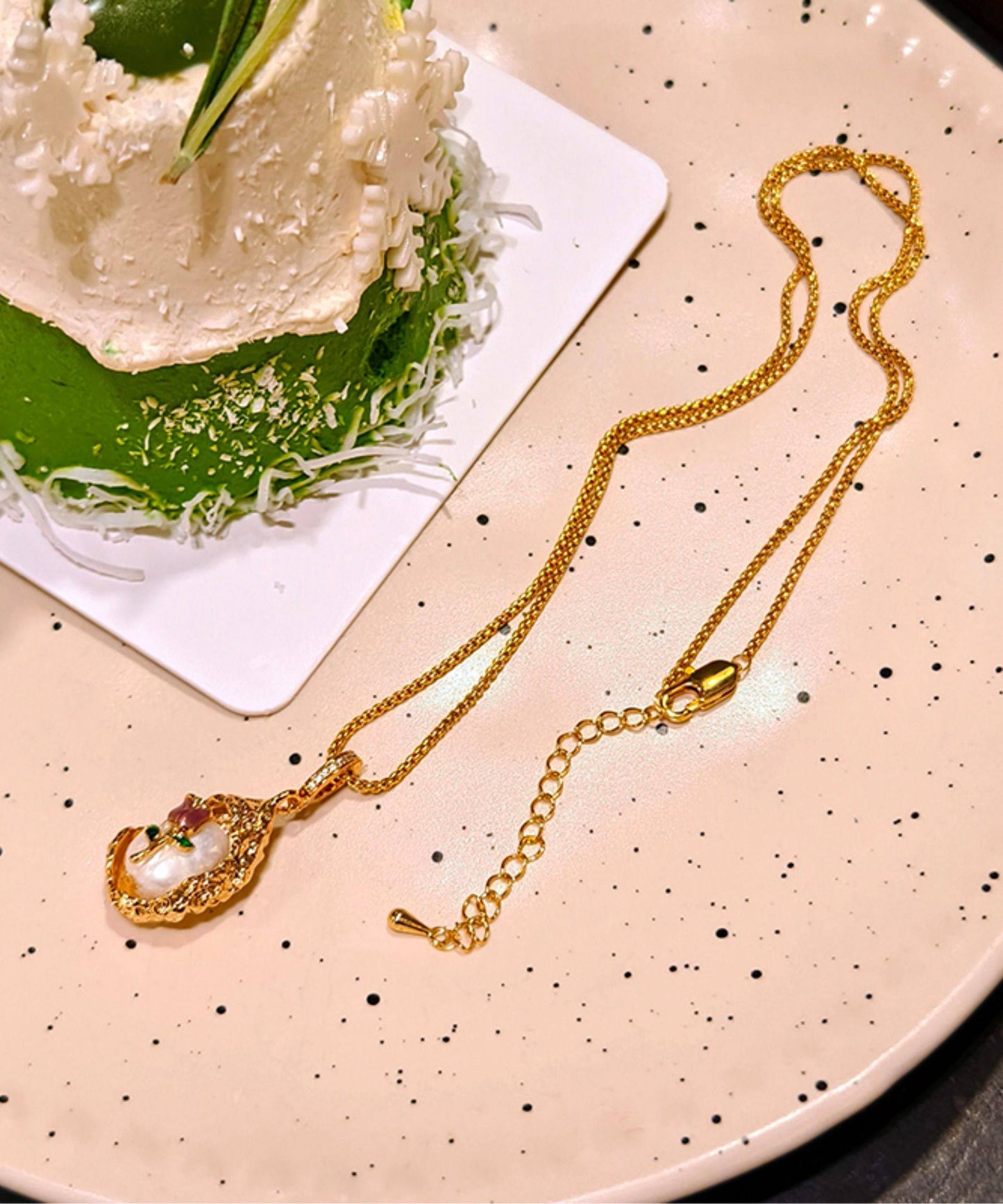 Beautiful Golden Tulip Metal Monet's Garden Pendant Necklace