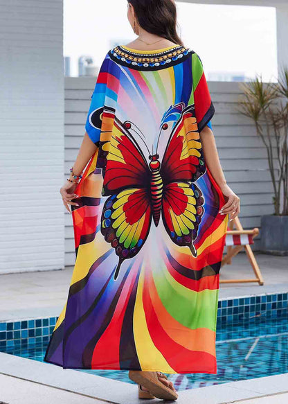 Beautiful Oversized Print Chiffon Vacation Dress Summer