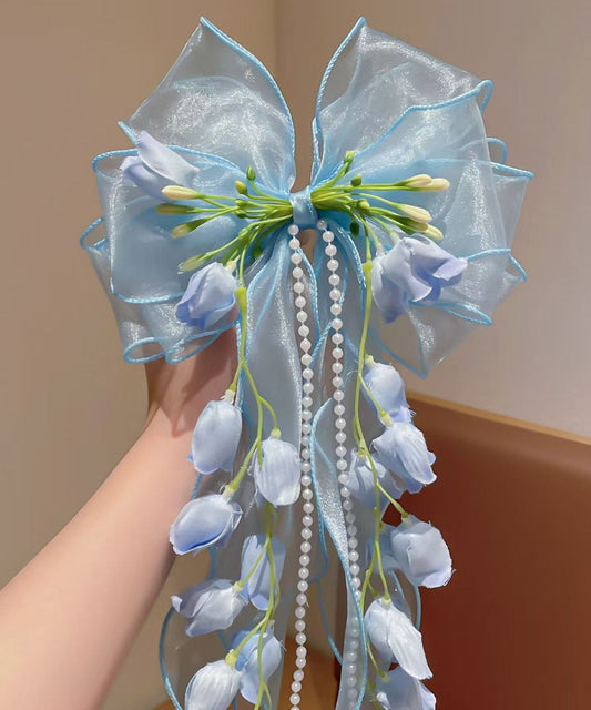 Beautiful Pink Alloy Bow Lily Of The Valley Tassel Hairpin