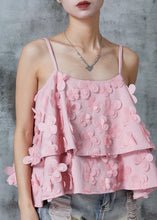 Load image into Gallery viewer, Beautiful Pink Butterfly Cotton Spaghetti Strap Top Summer