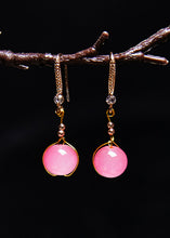 Load image into Gallery viewer, Beautiful Pink Crystal Drop Earrings
