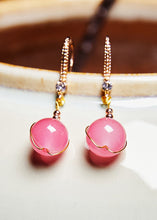 Load image into Gallery viewer, Beautiful Pink Crystal Drop Earrings