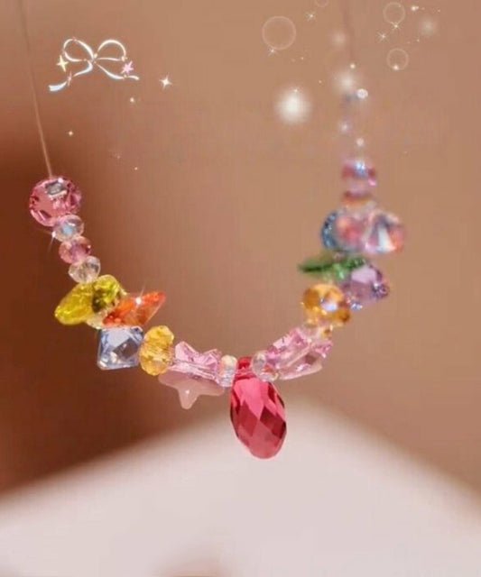 Beautiful Rainbow Alloy Crystal Pendant Necklace