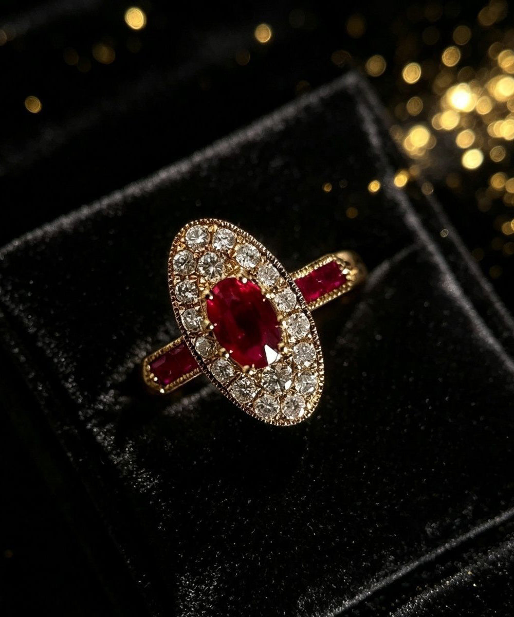 Beautiful Red Copper Zircon Gem Stone Open Rings