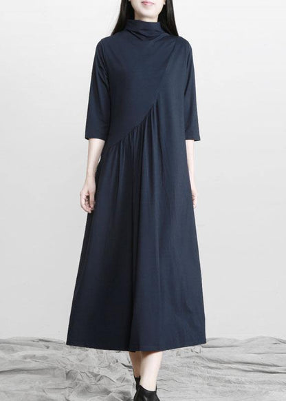 Beautiful Red Stand Cinched asymmetrical design Maxi Dresses Fall - SooLinen