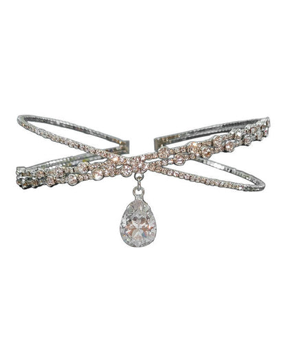 Beautiful Silvery Sparkling Zircon Choker