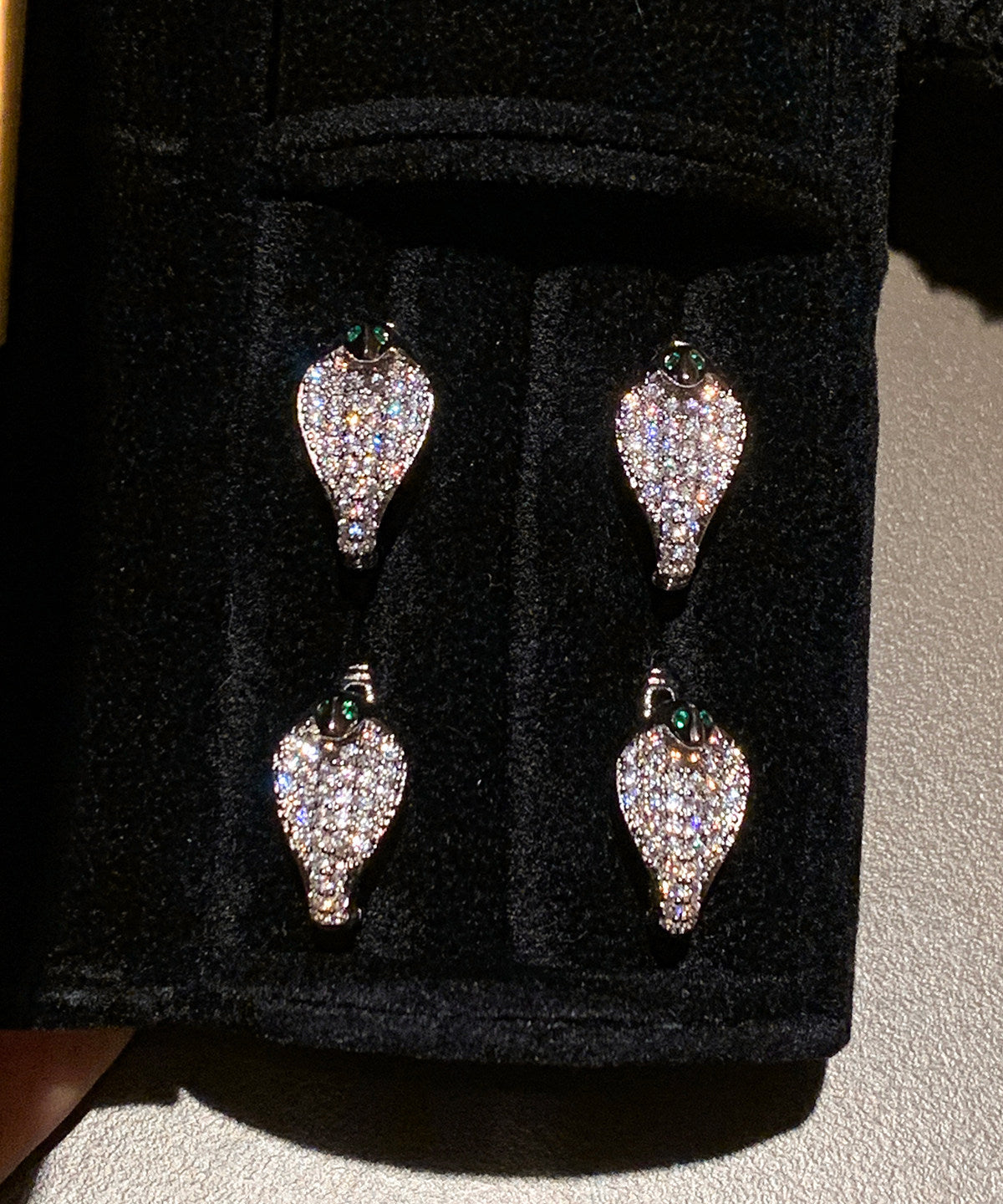Beautiful Silvery Zircon Sparkling Stud Earrings