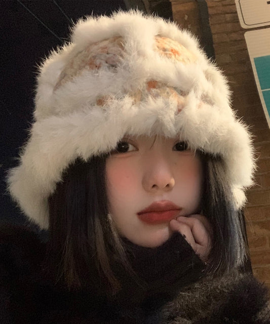 Beautiful Thick Cozy Warm Fleece Knit Bucket Hat