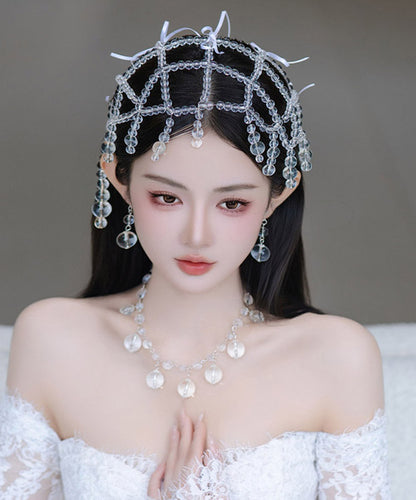 Beautiful Transparent Color Crystal Hollow Out Tassel HairPiece
