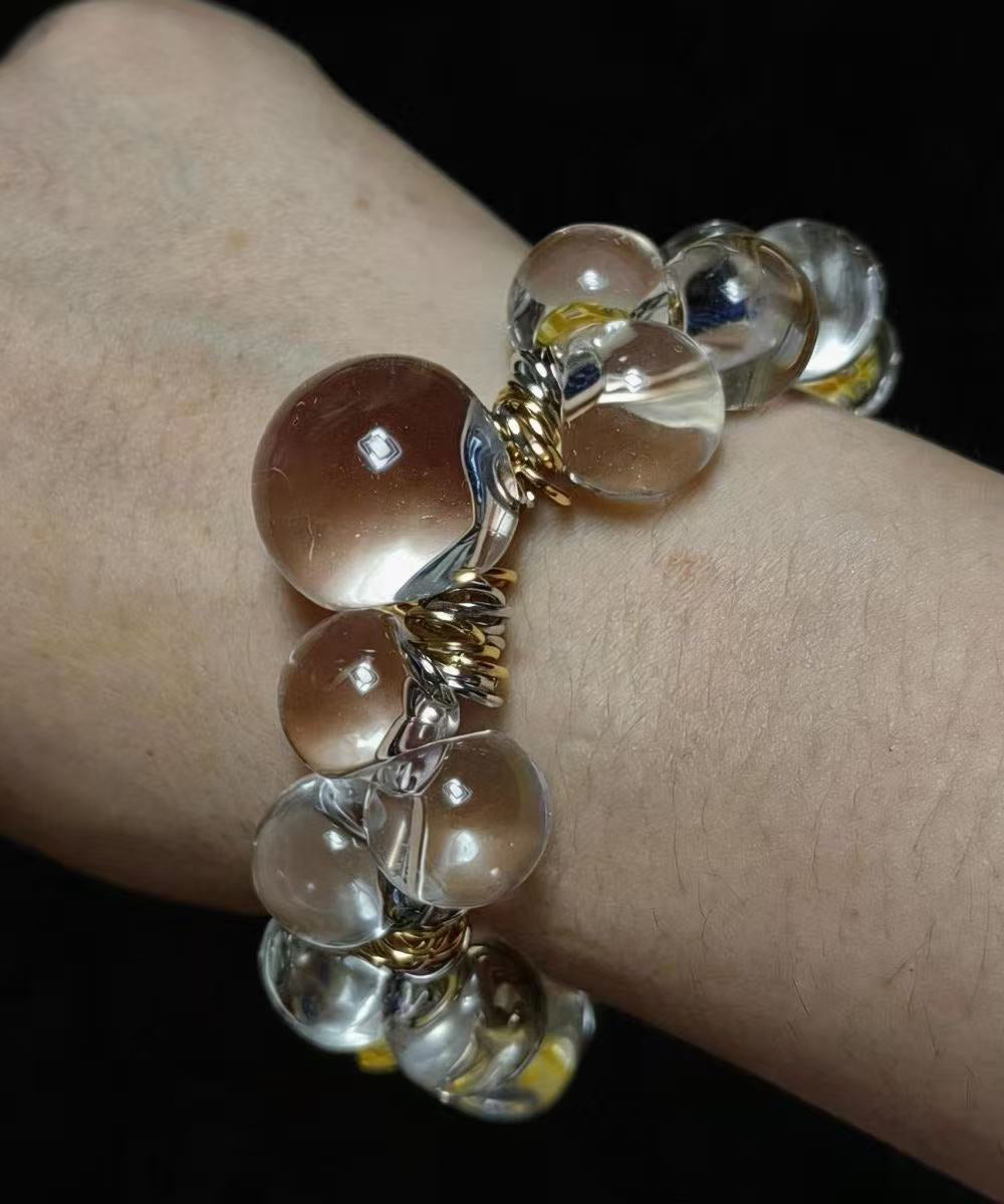 Beautiful Transparent Resin Ball Alloy Beading Charm Bracelet