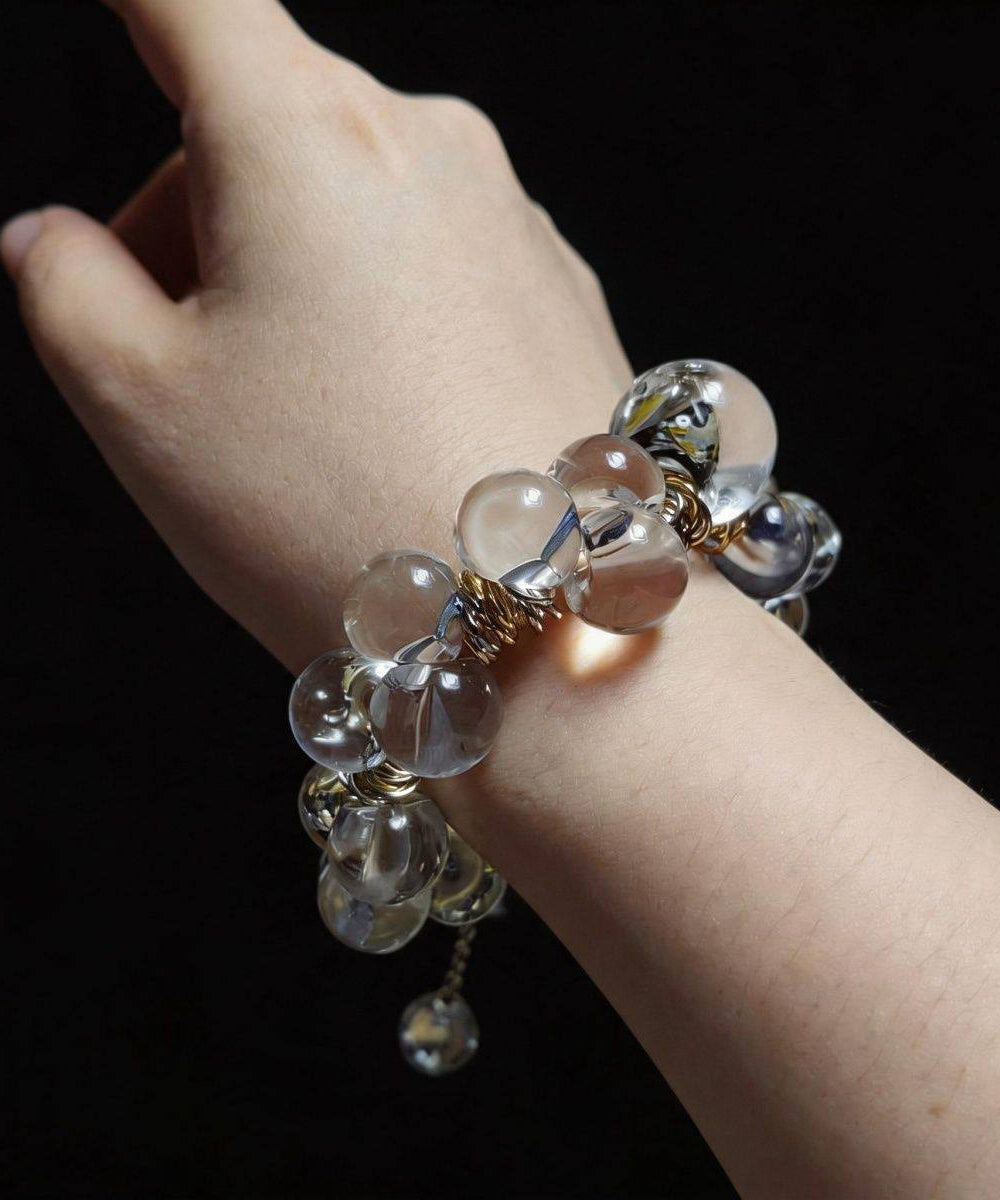 Beautiful Transparent Resin Ball Alloy Beading Charm Bracelet