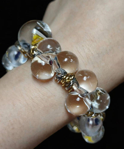 Beautiful Transparent Resin Ball Alloy Beading Charm Bracelet