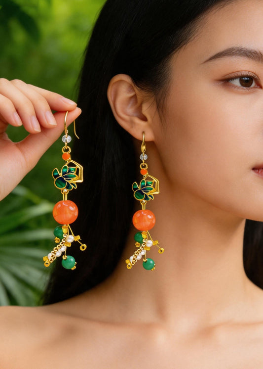 Beautiful Turquoise Ethnic Style Drop Earrings