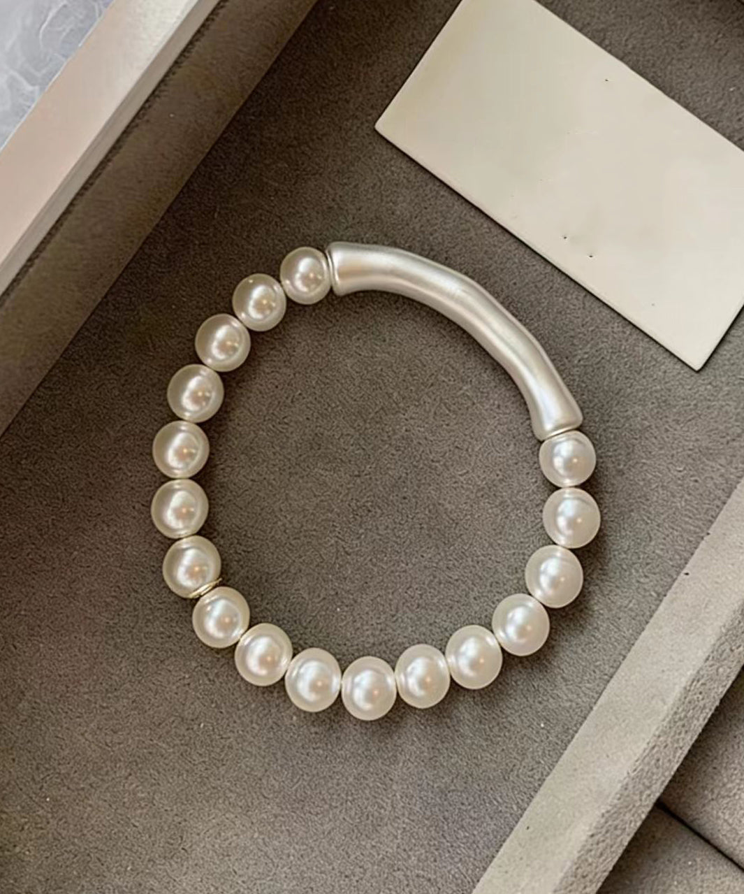 Beautiful White Pearl Bamboo Joint Bracelet