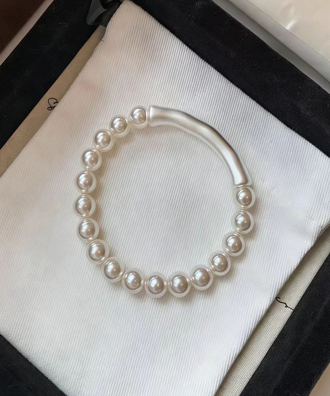Beautiful White Pearl Bamboo Joint Bracelet