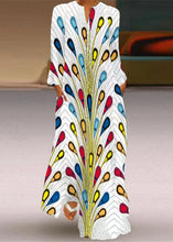 Load image into Gallery viewer, Beautiful White Print Pockets Maxi Dresses Long Sleeve