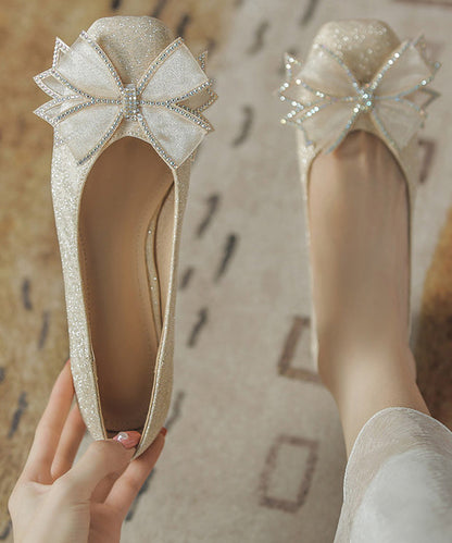 Beautiful White Sparkly Flat Shoes For Women Flats