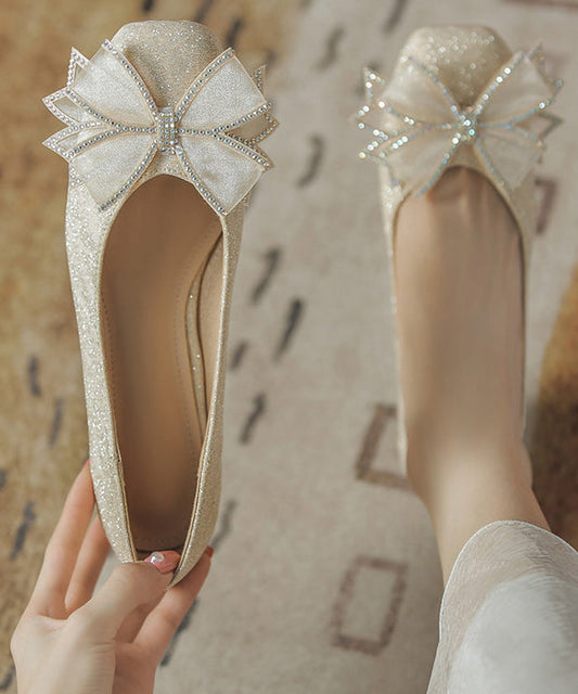 Beautiful White Sparkly Flat Shoes For Women Flats