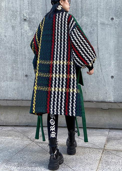 Beautiful Black Cotton Clothes Women Patchwork  Oversized Side Open Dress - SooLinen