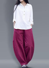 Load image into Gallery viewer, Beautiful harem pants cotton Boho Work Outfits burgundy long pants